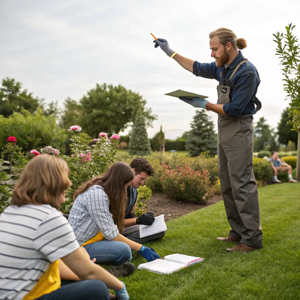 Landscaping instructor teaching a class