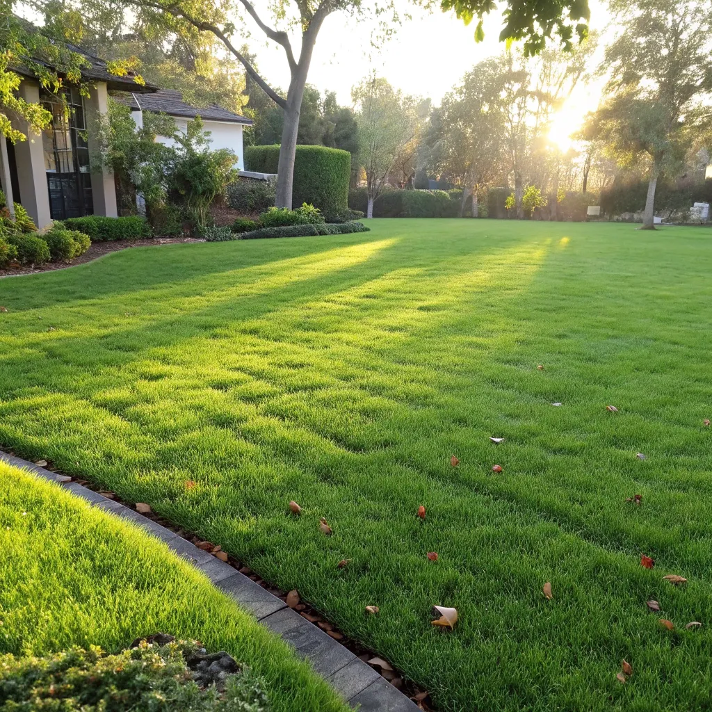 Lush green lawn